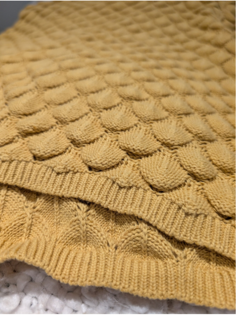 710 - Pepa Loves Mustard Scallop Knit Cotton Cardigan S - Picture 5 of 8